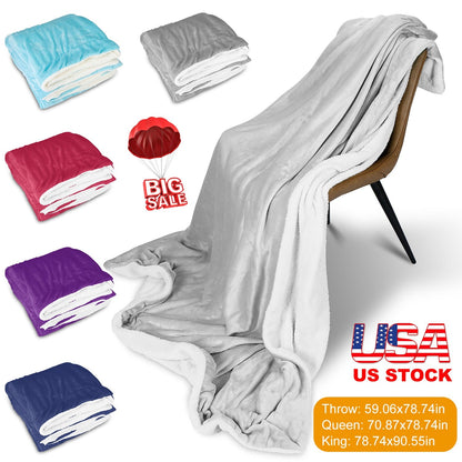 Fleece Throw Blanket - Double-Sided Soft Microfiber Polyester