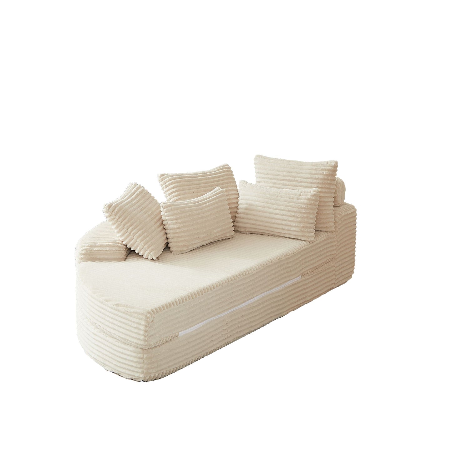 Semi Circular 2 In 1 Sofa Bed With Neck Pillow And Throw Pillows