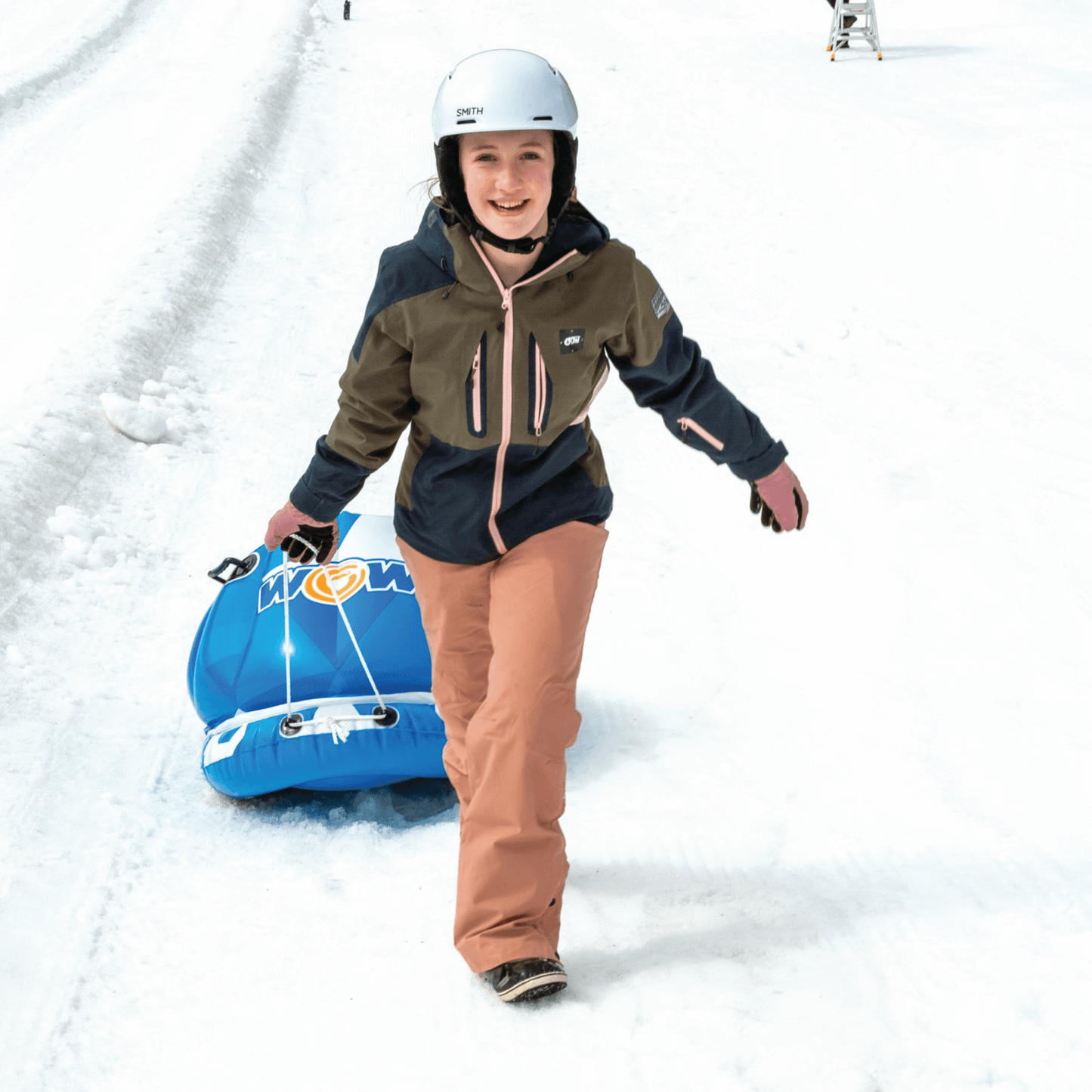 WOW Watersports Snow Tube Bobsled for Kids and Adults w Front Snow Shield