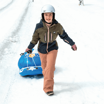 WOW Watersports Snow Tube Bobsled for Kids and Adults w Front Snow Shield