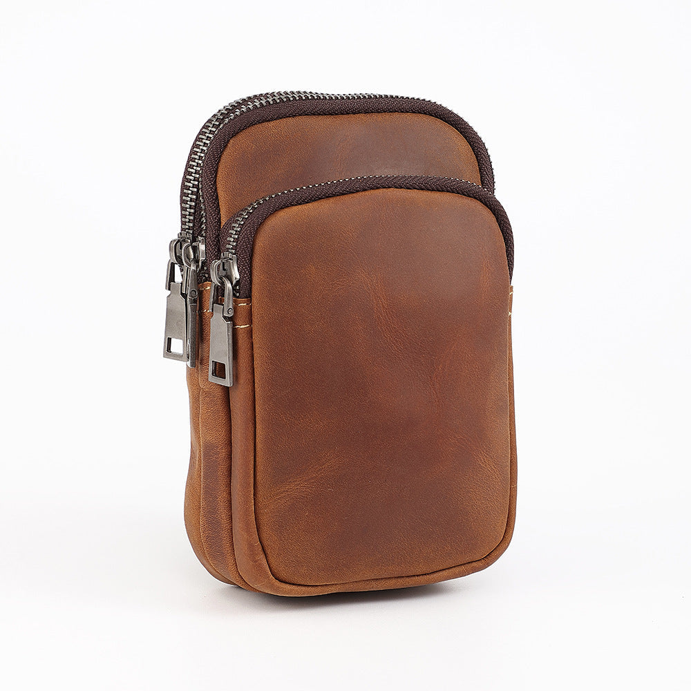 Genuine Leather Mens Cowhide Durable Work Belt-Powered Bag