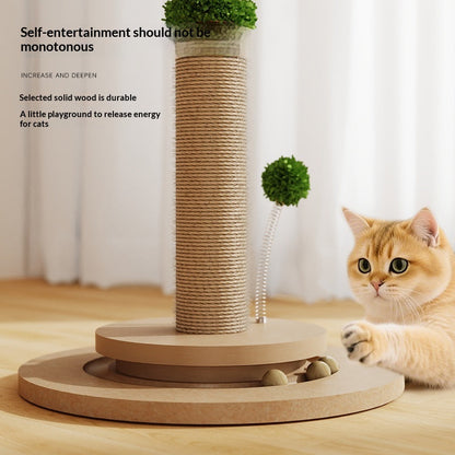 Cat Climbing Frame With Solid Wood Scratching Board, Durable Scratch-Resistant Cat Teaser Stick, Not Easy To Shed Debris, Cat Toy, Pet Supplies, Cross-Border Hot Seller