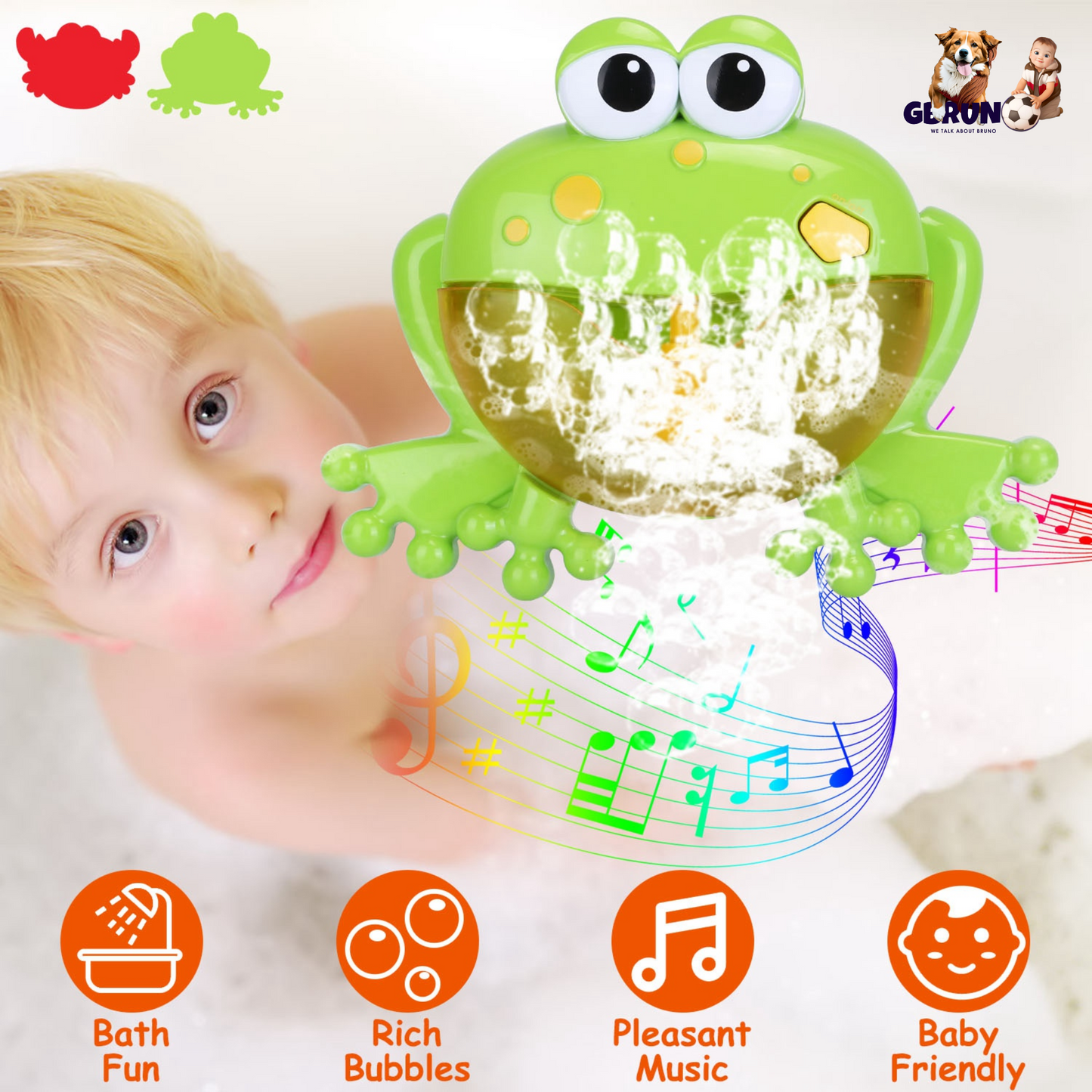Frog Musical Bubble Bath Maker Baby Bath Toys for Bathtubs Toddler Bubble Machine for Bath Fun