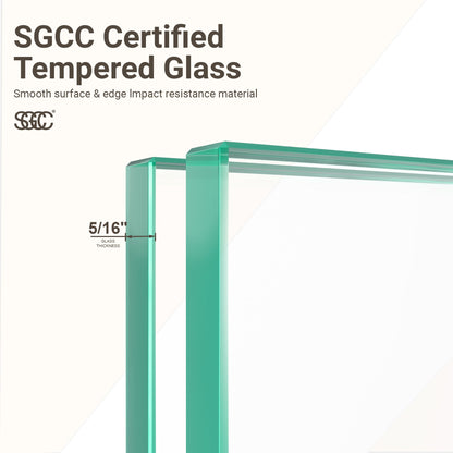 44"-48"W x 76"H Frameless Single Sliding Shower Door