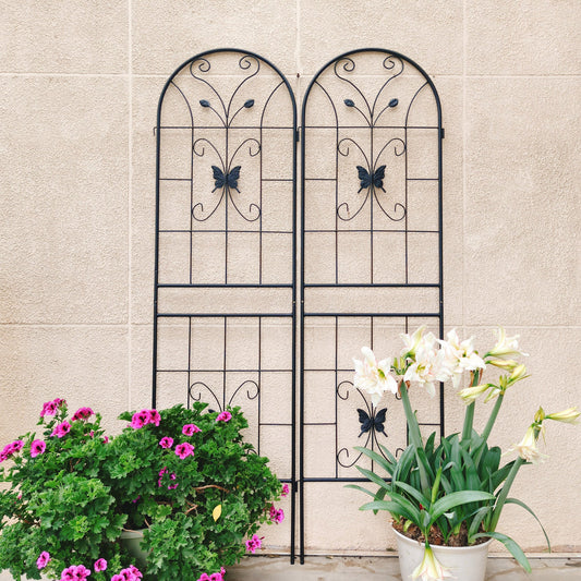 2 Pack Metal Garden Trellis 71" x 19.7" Rustproof Outdoor Support