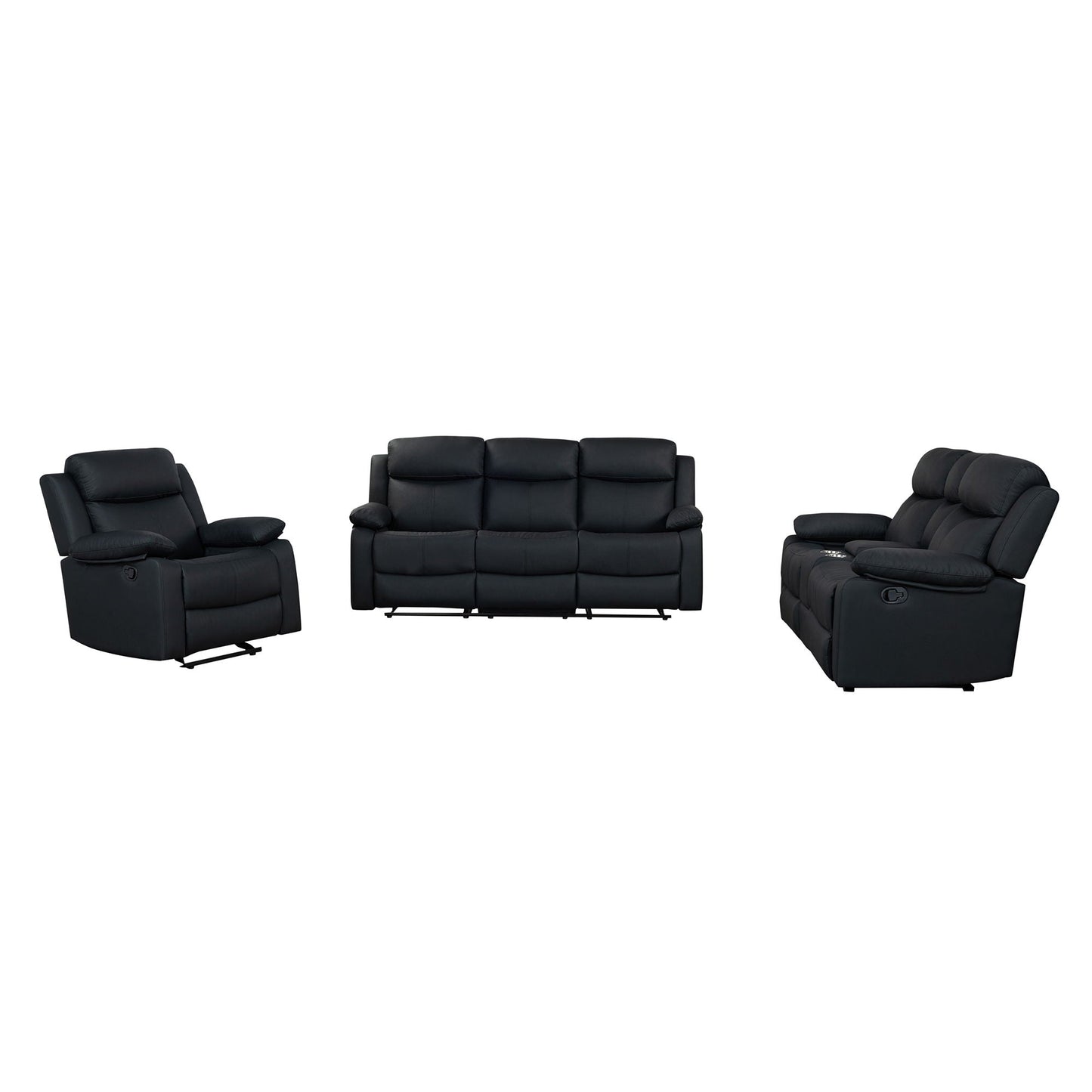 Blanche - Console Reclining Loveseat With LED Lights And Speakers
