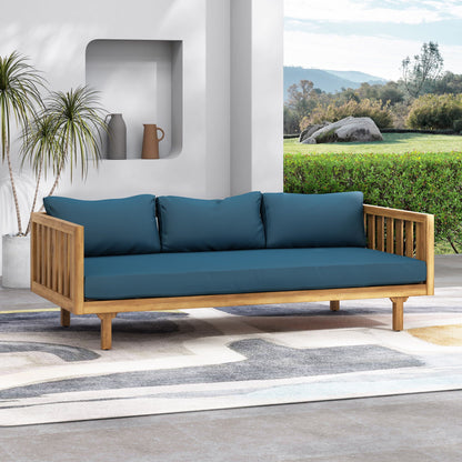 Claremont 3 Seater Daybed Teak Acacia Wood Water Resistant Cushions