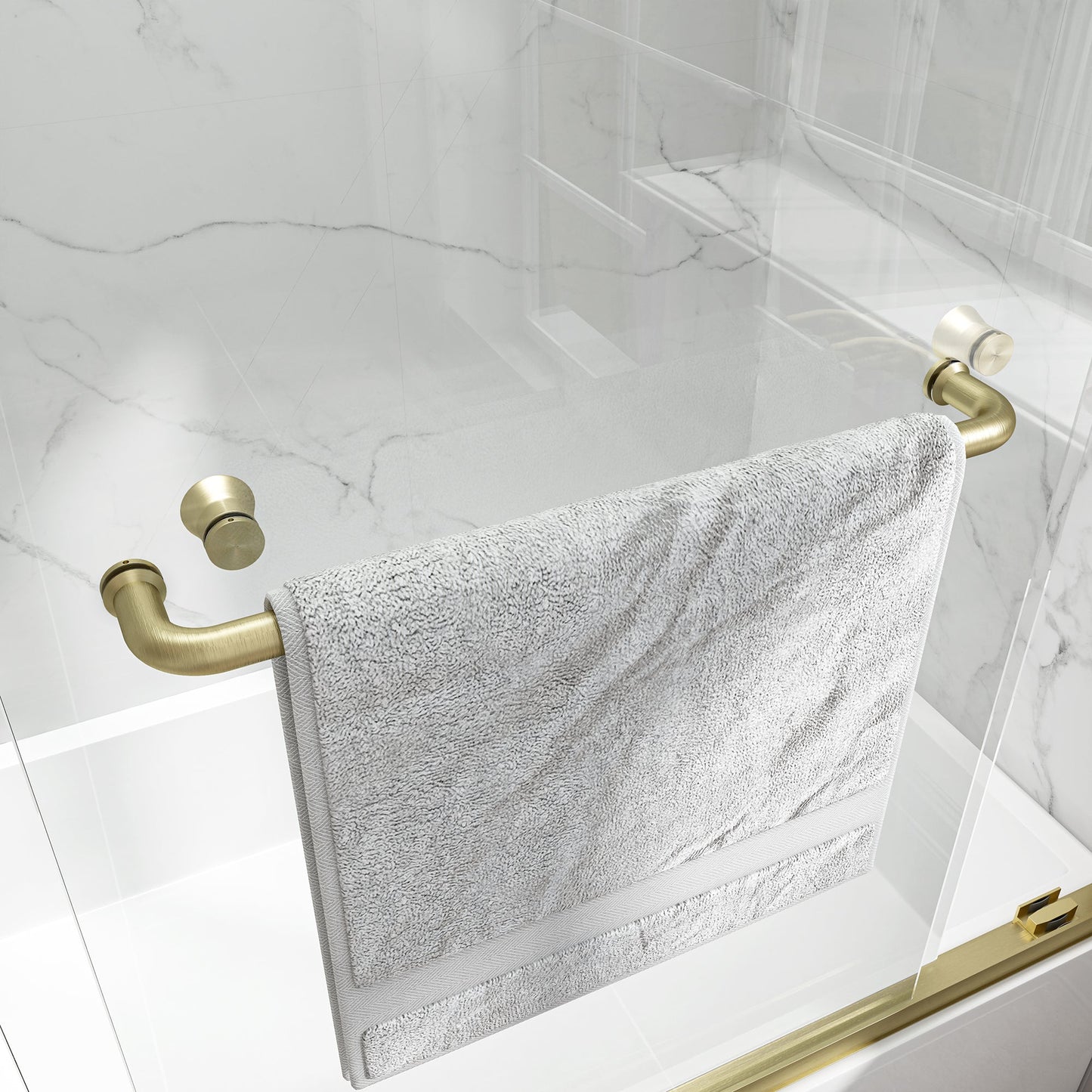 55"-60" W x 60" H Brushed Shower Door