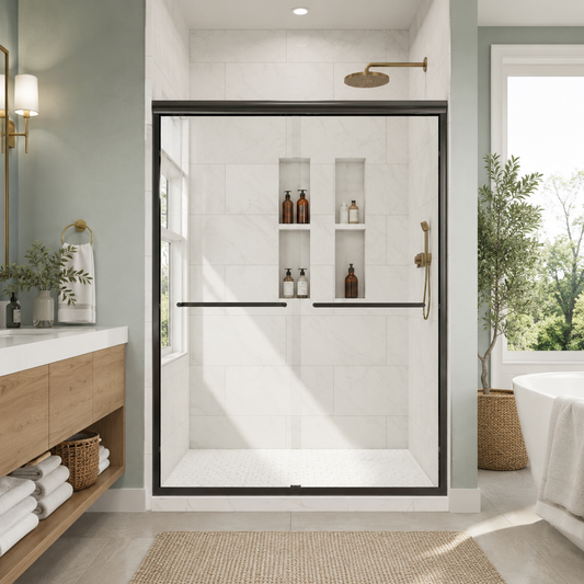 44-48" W x 74" H Framed Double Sliding Shower Door