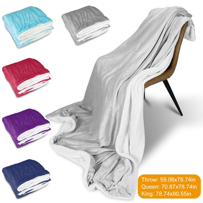 Fleece Throw Blanket - Double-Sided Soft Microfiber Polyester
