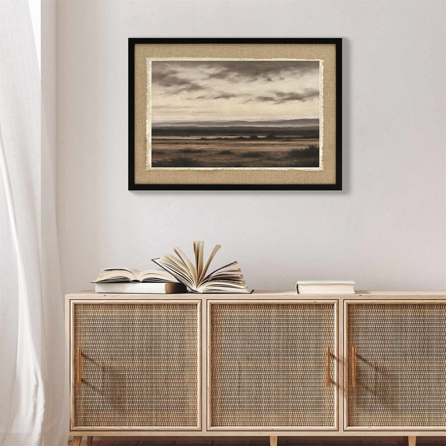 Vintage Landscape Large Framed Wall Art, 20x28 Inch Canvas Print