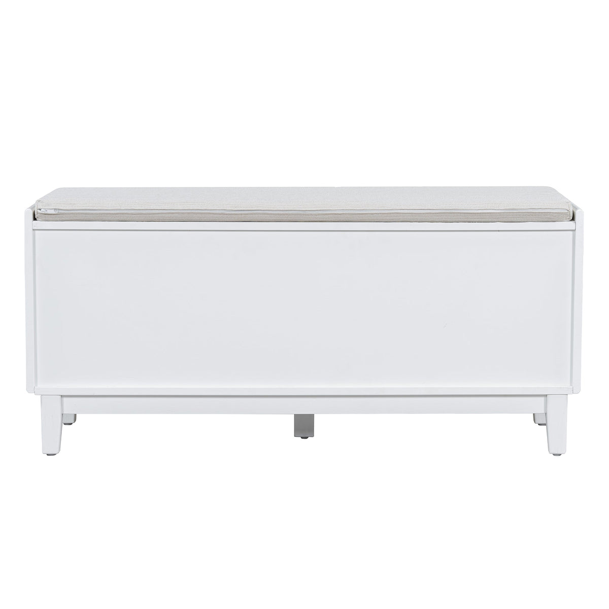 TREXM Boho Rattan Entryway Bench with Storage