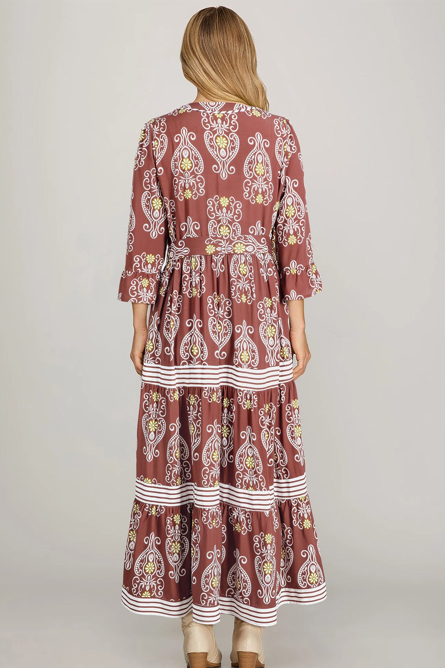 Katie Trim Tiered Maxi Dress