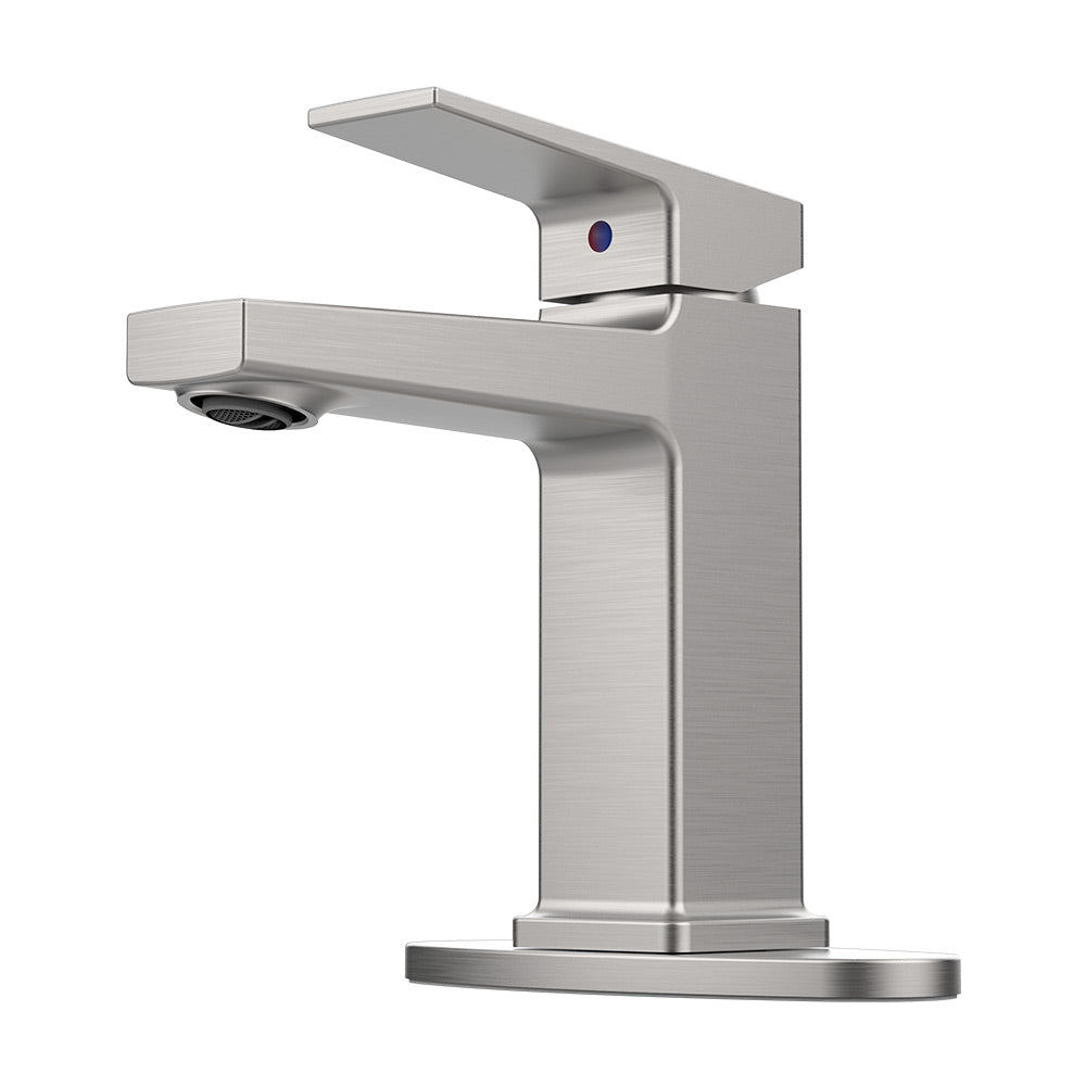 Brushed Nickel Single Handle Bathroom Faucet with Deck