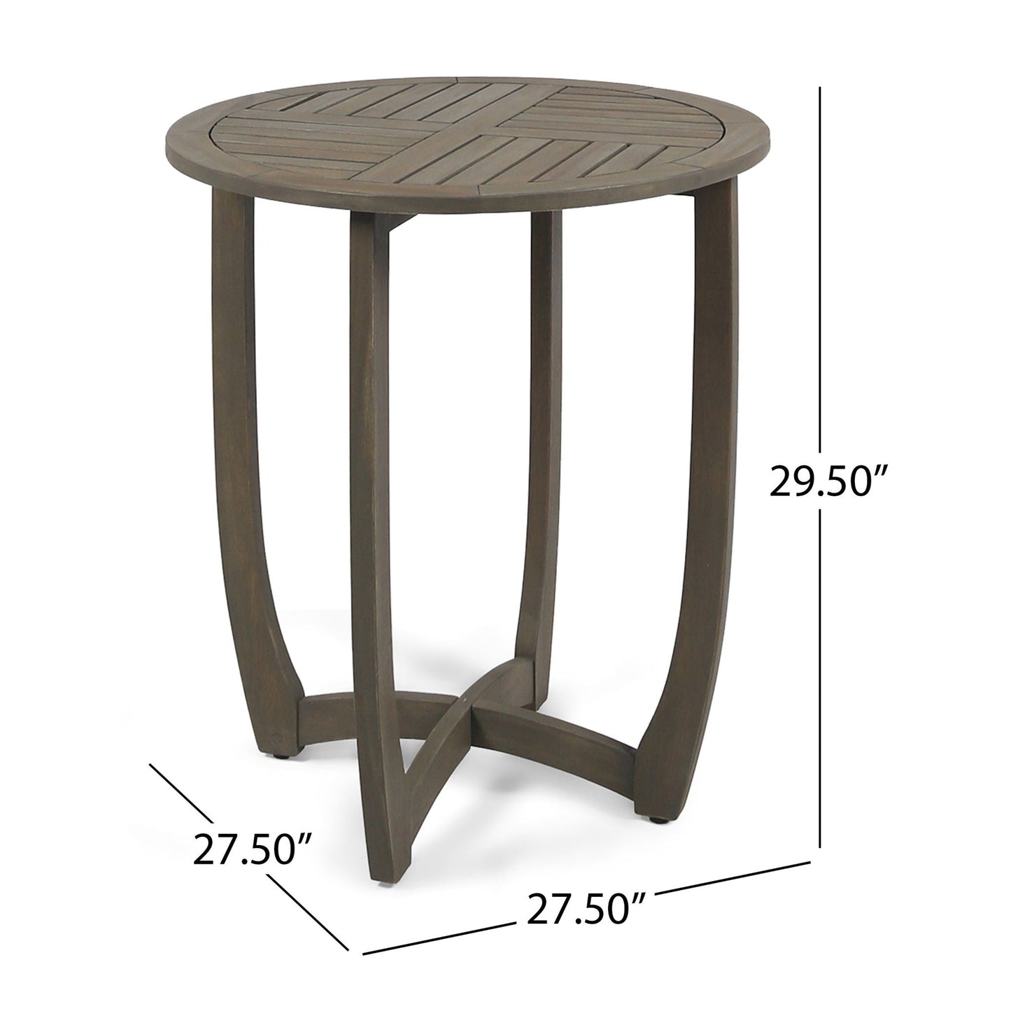 Hermosa Rustic Circular Bistro Table - Gray