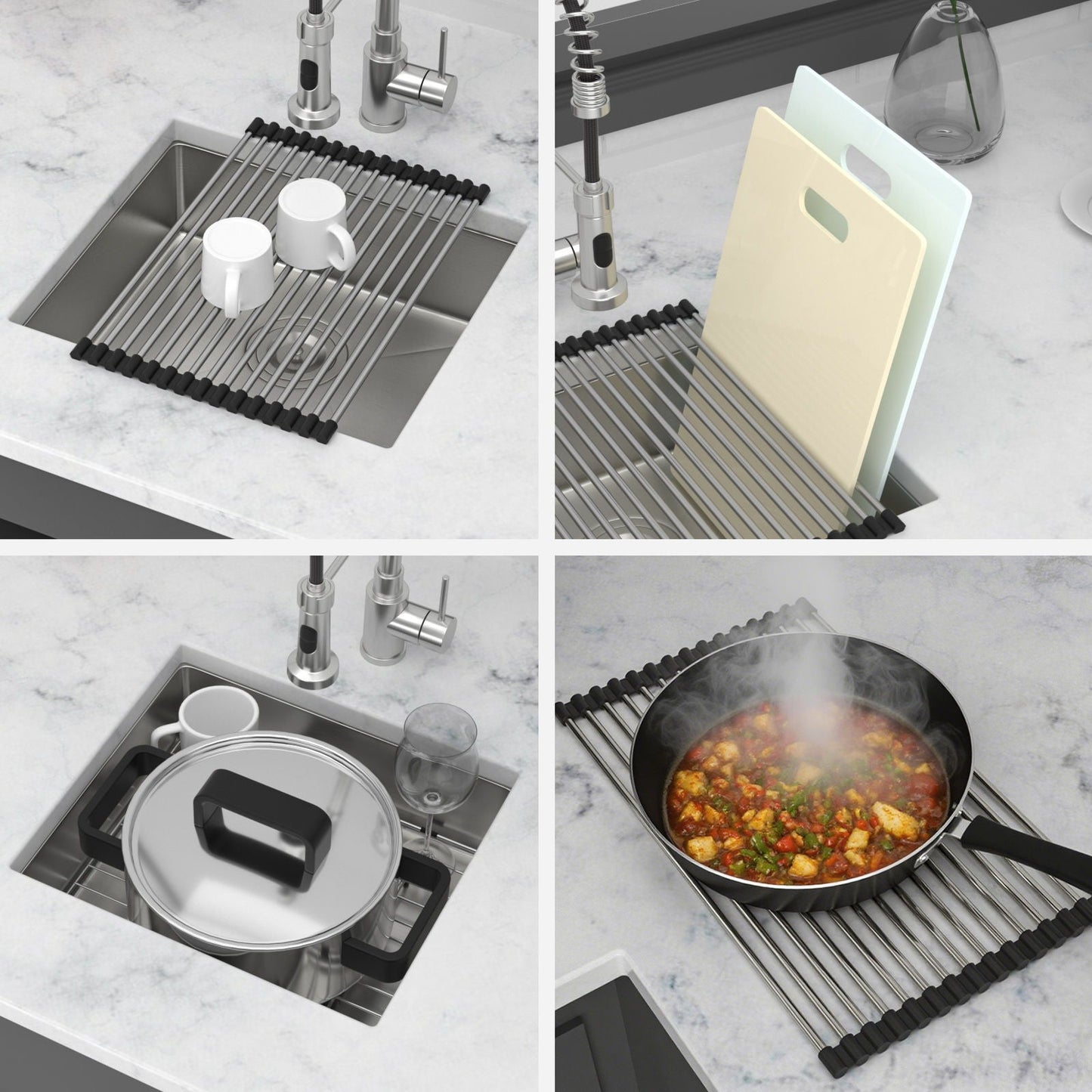 Modern Undermount Stainless Steel Kitchen Sink 16 Gauge, Deep Single Bowl