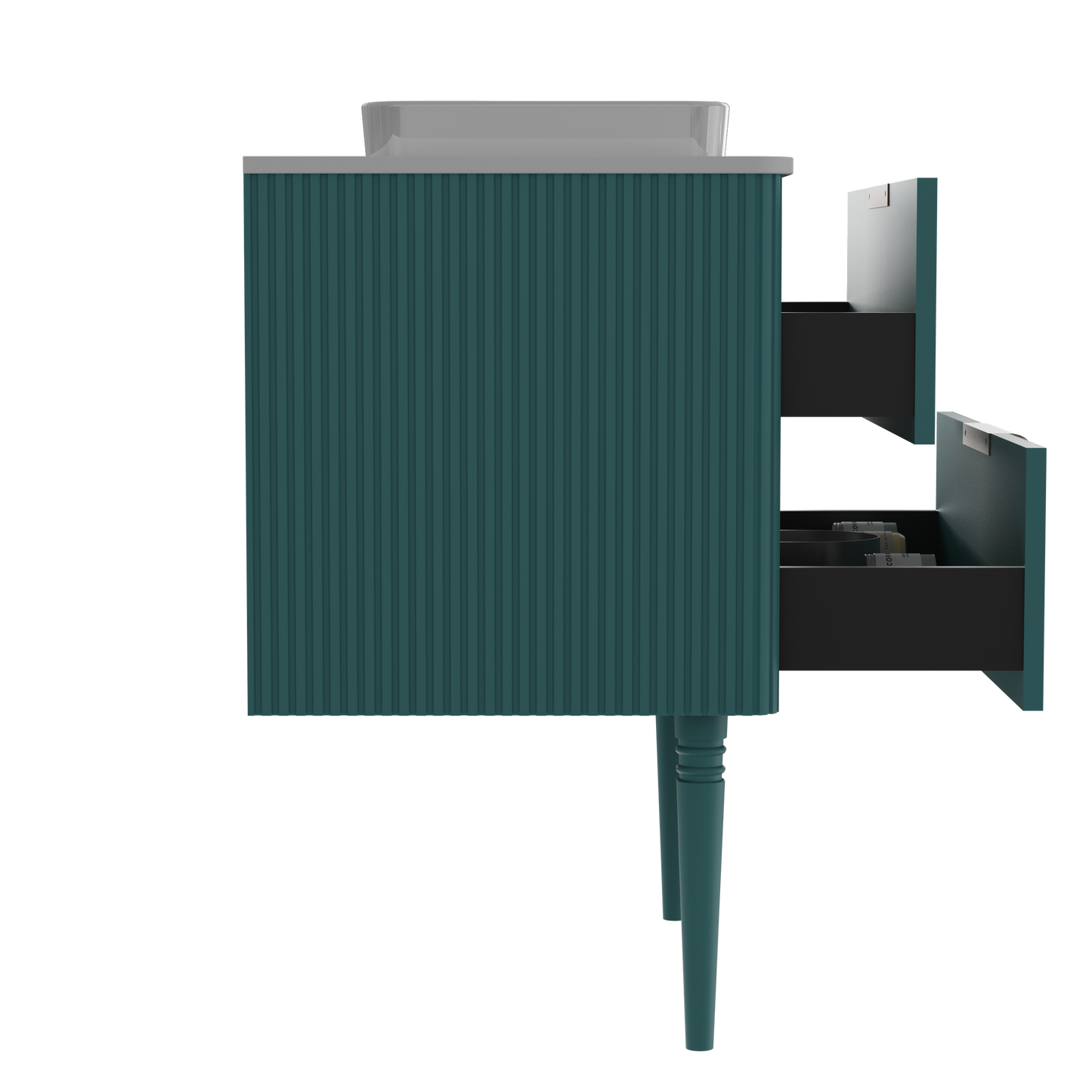 Elena Striped Aquamarine Bathroom Vanity Without Sink