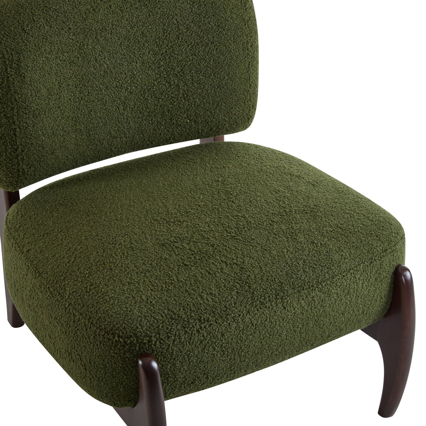 Modern Boucle Lounge Chair With Solid Wood Frame