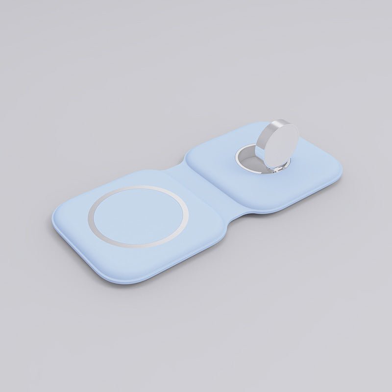 Three-in-one Pair Of Item Magnetic Suction Wireless Charger For Mobile Phone Watch 15W Quick Charge Folding