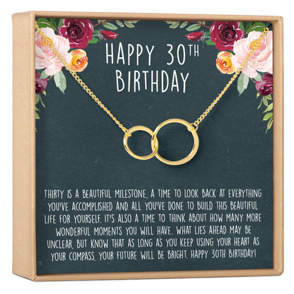 30th Birthday Necklace, Multiple Styles
