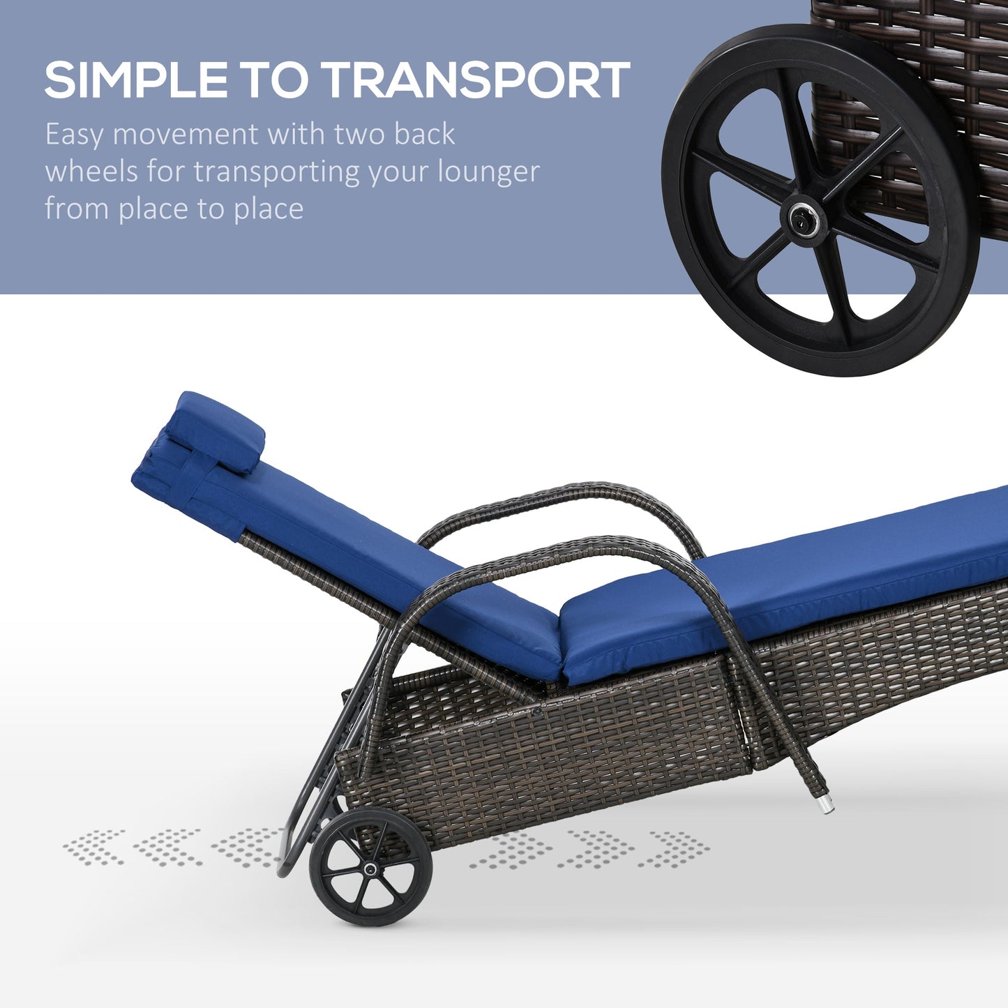Outsunny Wicker Outdoor Chaise Lounge