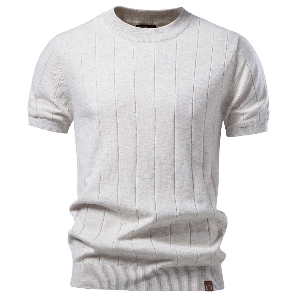 Crew-neck Business Mens Short-sleeve Sweater