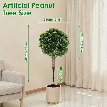2-Pack UV-Resistant Faux Boxwood Topiary Trees