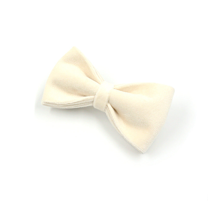 Cream Tufted Dog Collar Gold Buckle
