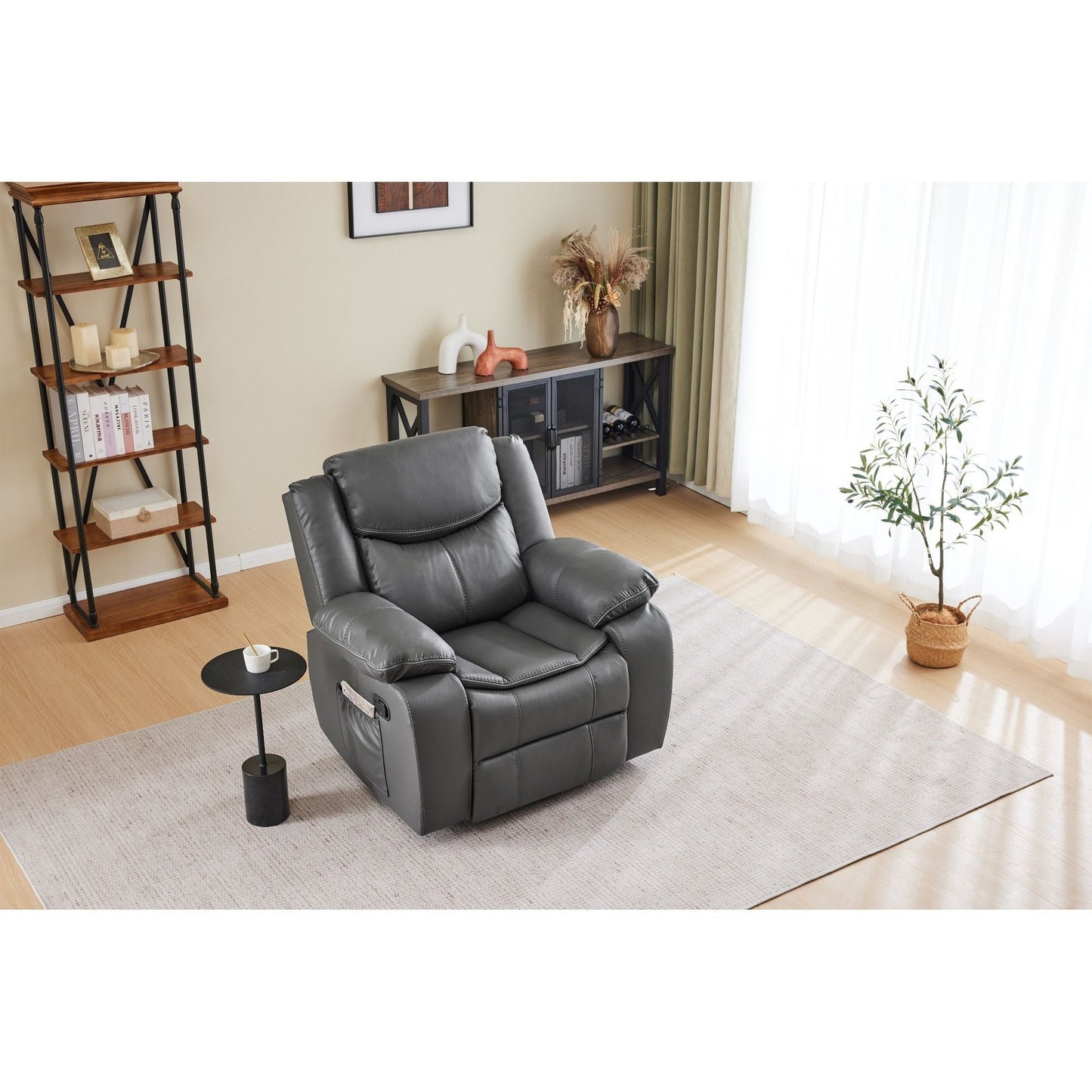 Recliner Chair With Vibration And Heating - Gray