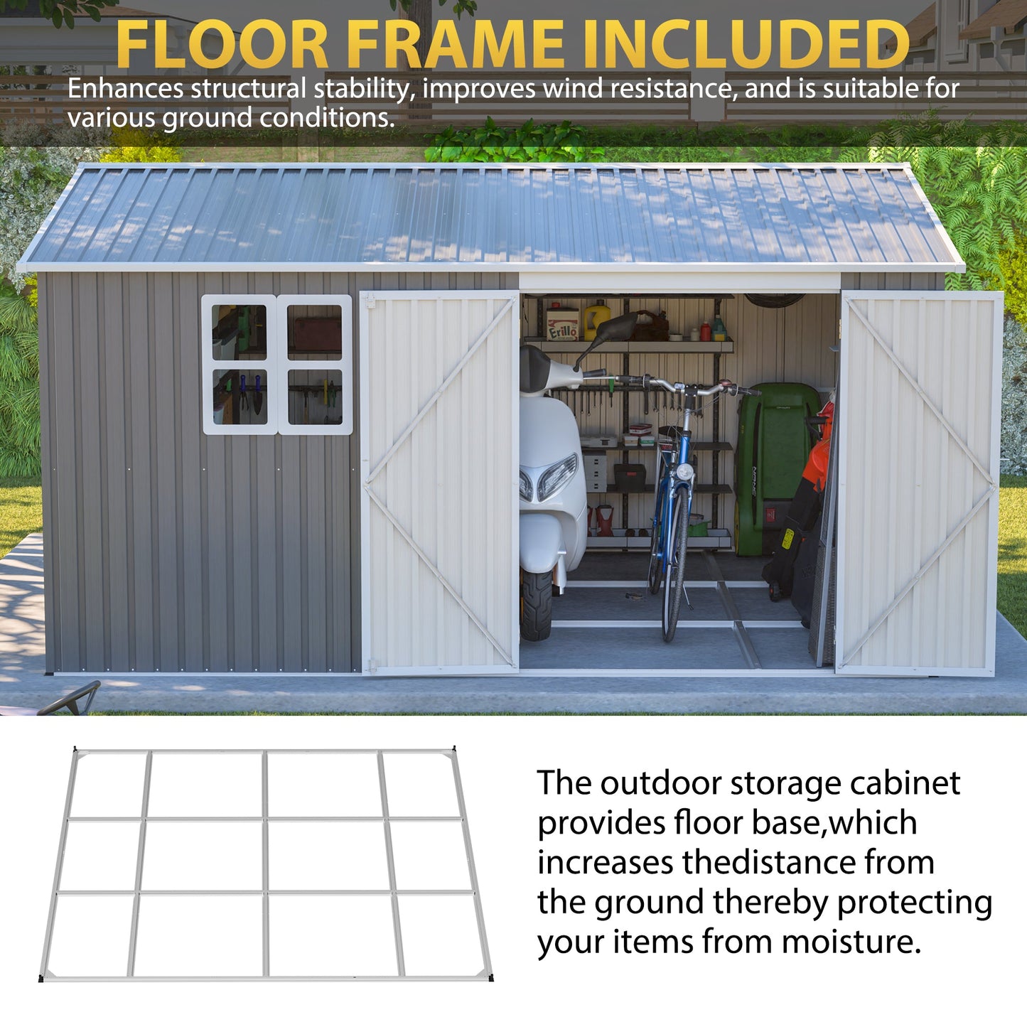 12x10 Ft Outdoor Metal Storage Shed