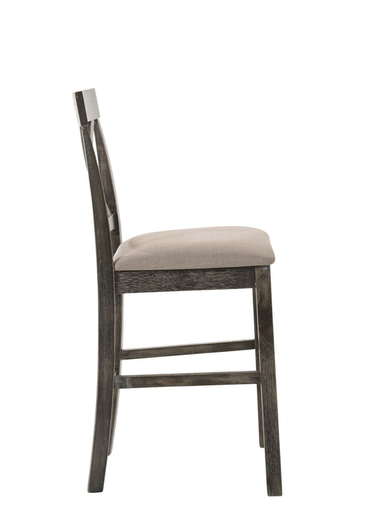 Martha II Weathered Counter Height Chair Set of 2 - Gray / Tan