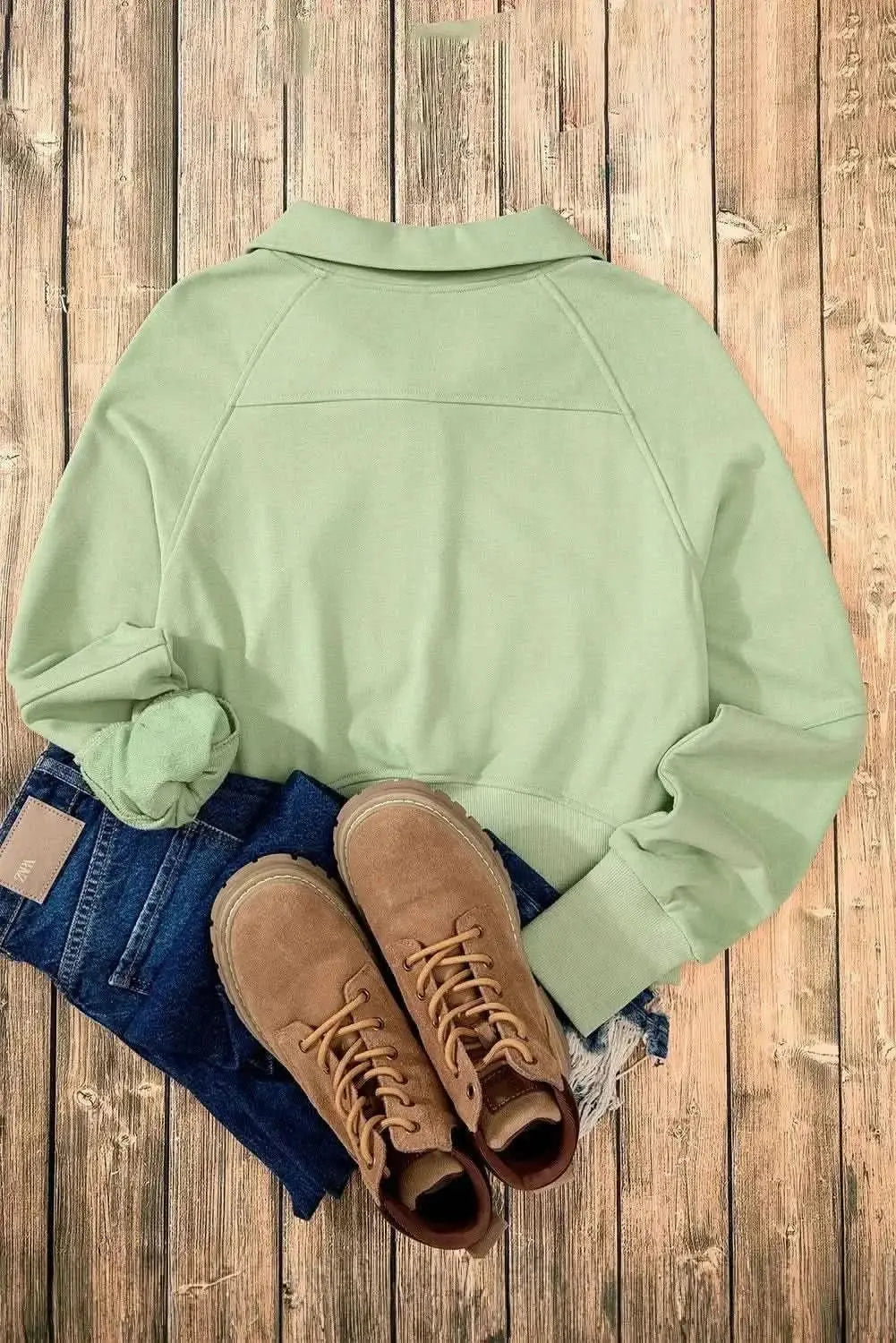 Trendsi Women's Half Zip Sweatshirt With Pockets — Fleece Pullover