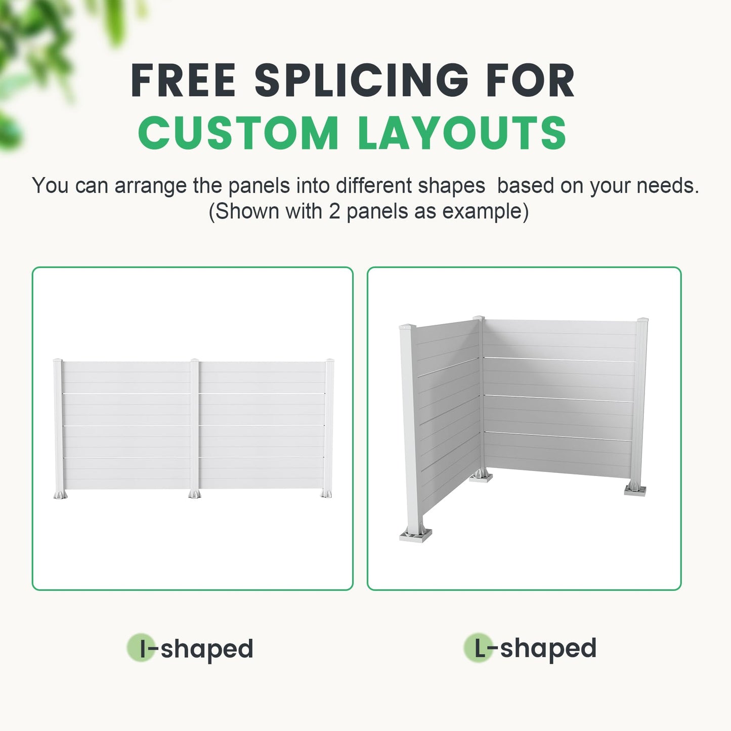 50" W x 49" H Outdoor Privacy Screen with Aluminum Posts, 2 Panels