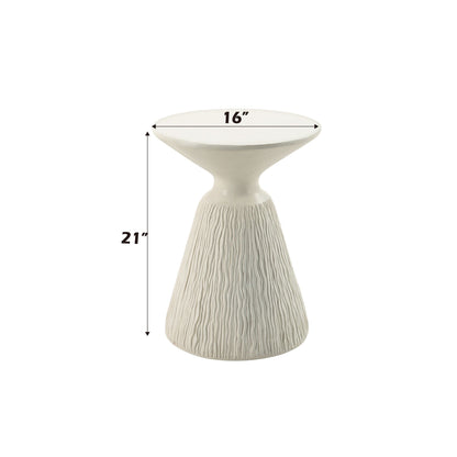 Duane Fiber Concrete Accent Table - White