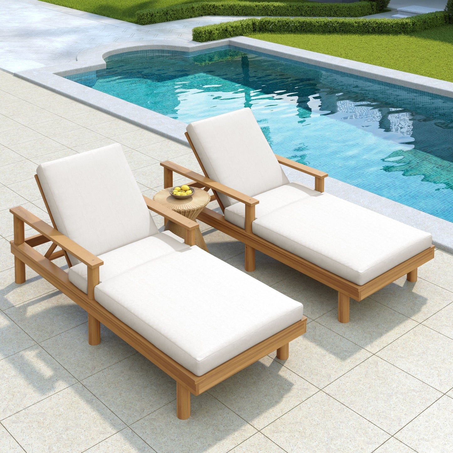 5 Position Adjustable Outdoor Chaise Lounge