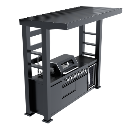 97-Inch 4-Burner Deluxe Stainless Steel Gas Outdoor Kitchen Grill