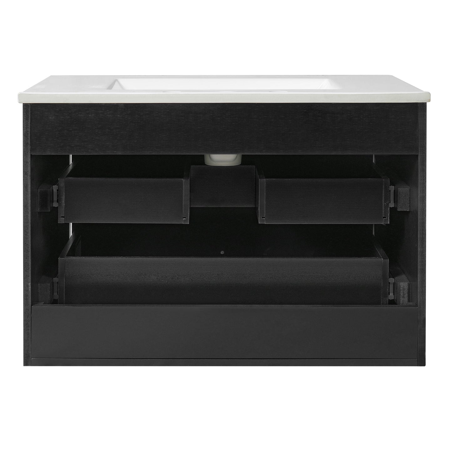 Floating Bathroom Vanity With Oval Knobs & Round Edge, Soft Close Drawer Slides