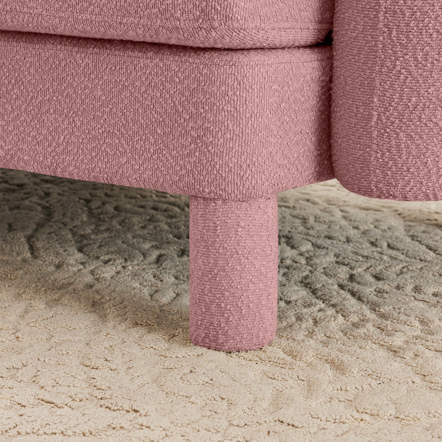 Modern Pink Polyester Ottoman