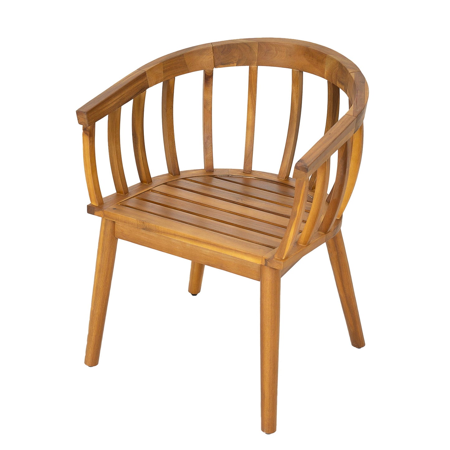 Klismos Dining Armchair (Set of 2) - Teak / Beige