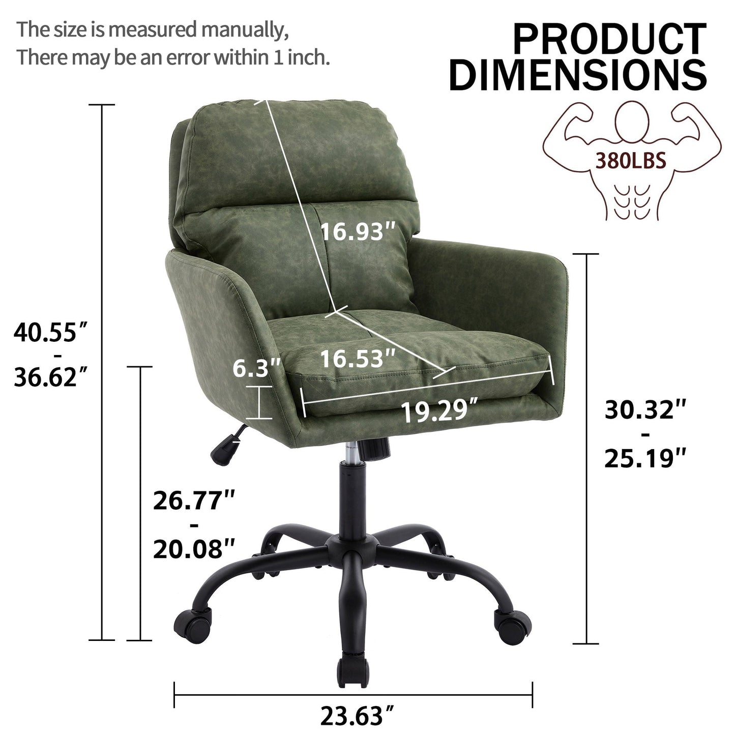 Office Chair With Adjustable Height, Ergonomic Design