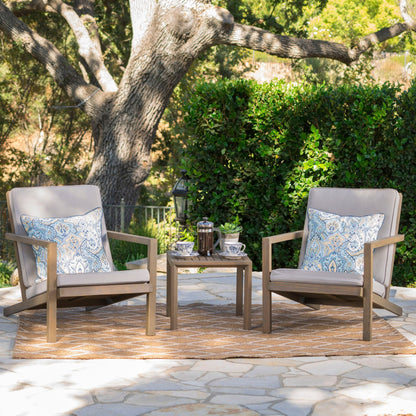 Celestaria 3-Piece Outdoor Chat Set with Adirondack Chairs, Cushions and Side Table