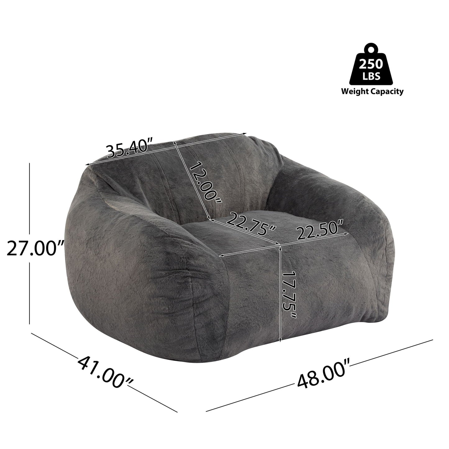 Sezze Indoor Bean Bag Chair - Gray