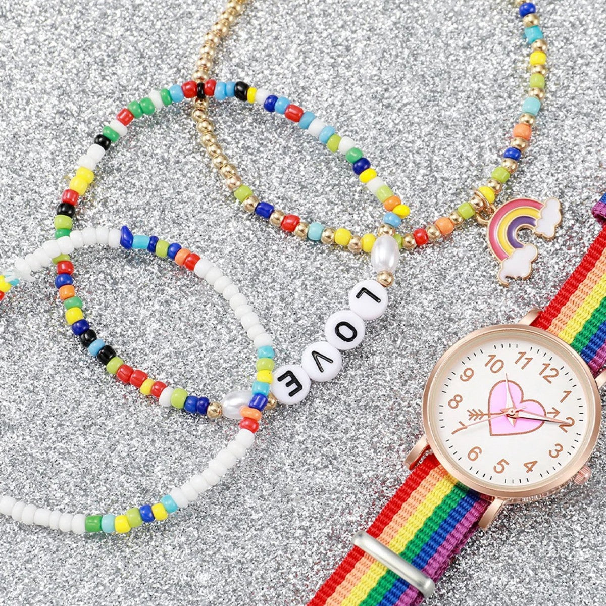 Rainbow Strap Luminous Watch For Women