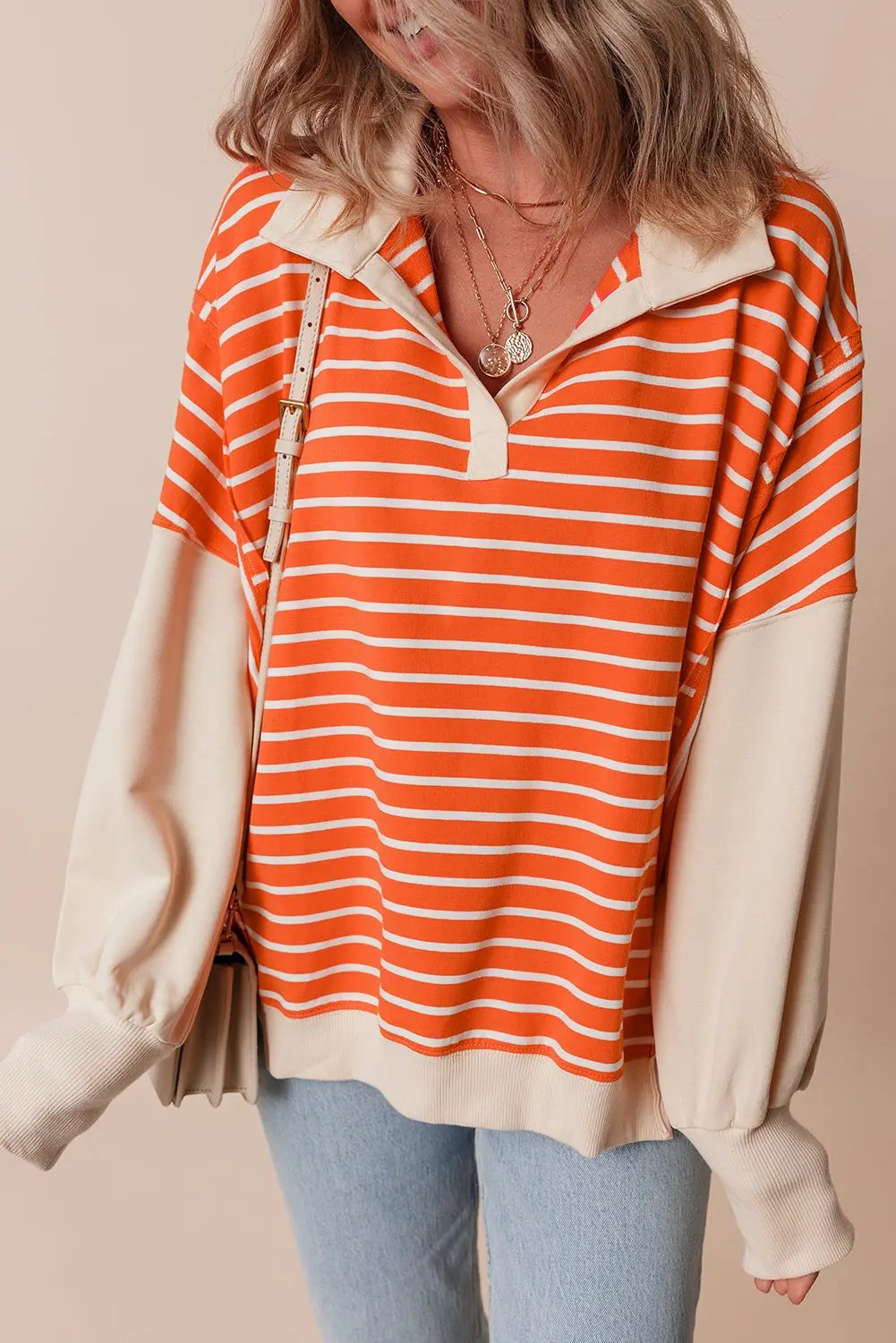Women's Pullover Sweatshirt Women's Pullover - Color Block Striped - Casual Daily Sweatshirt