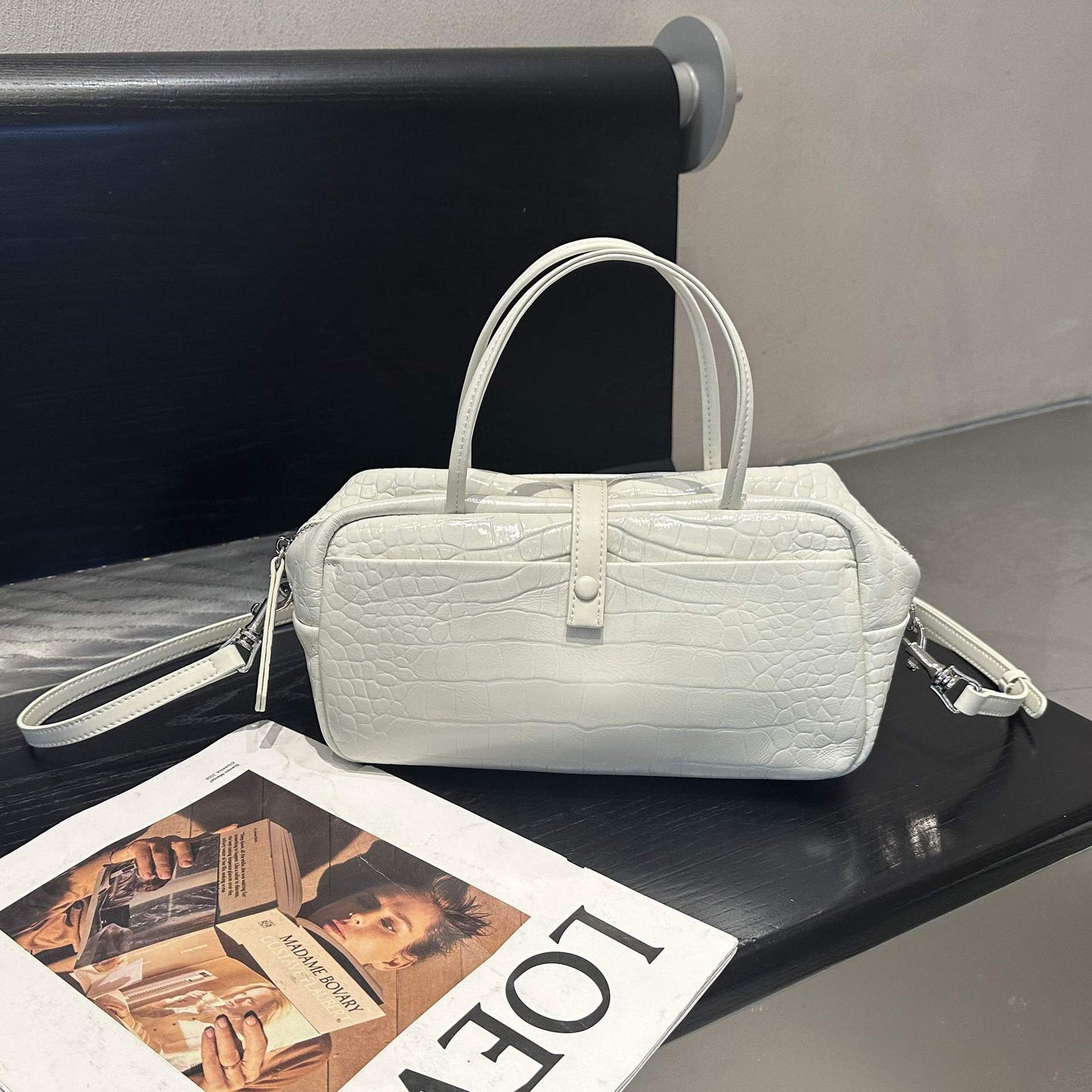 Cross-border Niche Design Crocodile-pattern Toast Bag, Luxury First-layer Cowhide, High-end Genuine Leather Women's Handbag