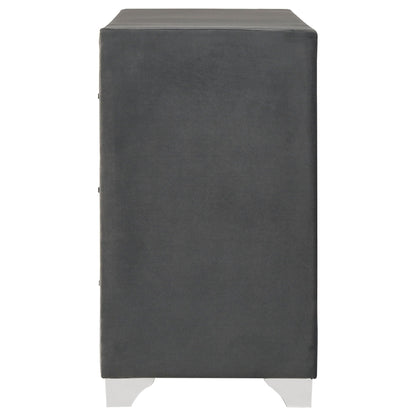 Melody 6-drawer Upholstered Dresser Grey