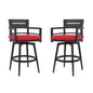 Outdoor Swivel Bar Chairs, 360 Degree Rotation, Ergonomic Backrest (Set of 2)