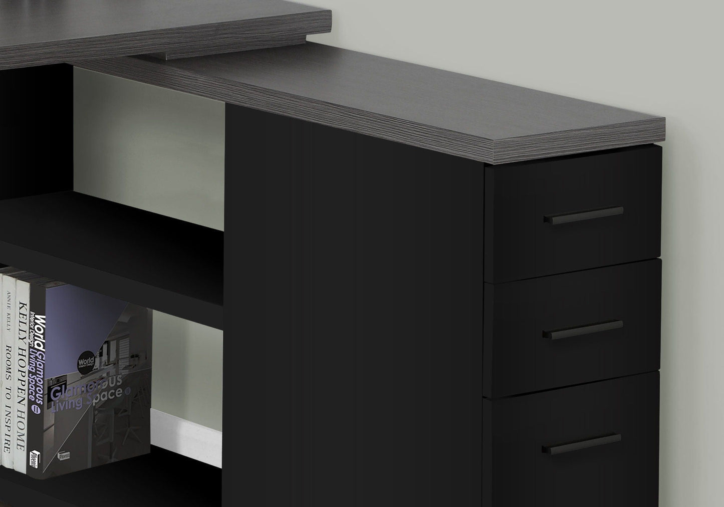 L-Shape Computer Desk with Storage Drawers