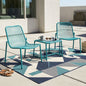 Kincaid Outdoor 3-Piece Conversation Set with Iron Frame - Teal