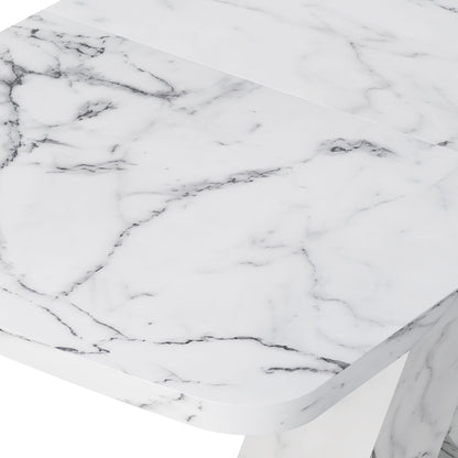 Modern Rectangle Dining Table With Stretchable TopAnd X Shape Legs